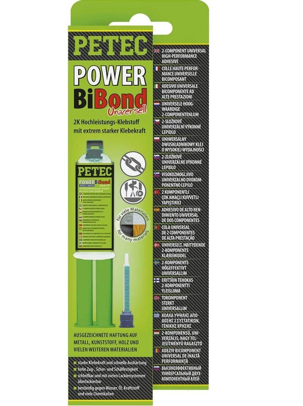 Colle bi-composante Petec Power BiBond 24 ml + embout mélangeur