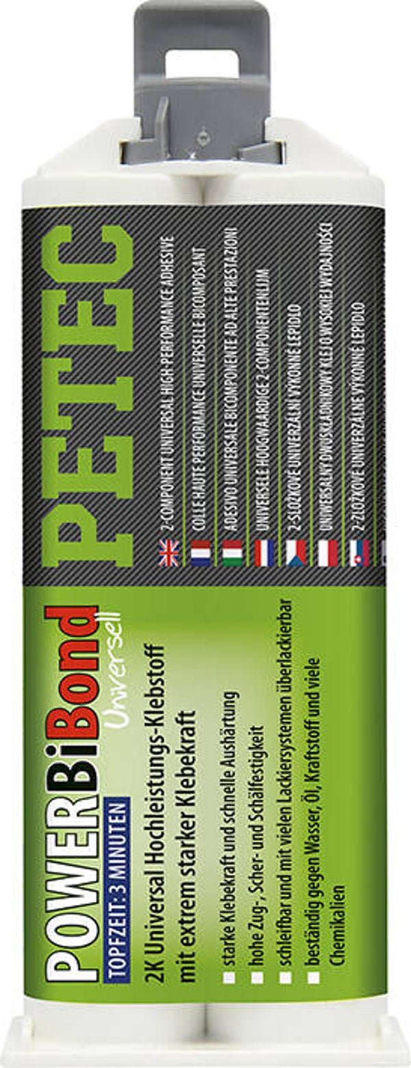 Colle bi-composante Petec Power BiBond 50 ml + embout mélangeur