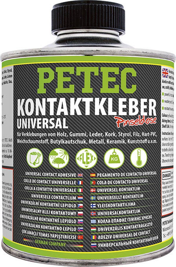 Colle de contact universelle Petec avec pinceau 350 ml.