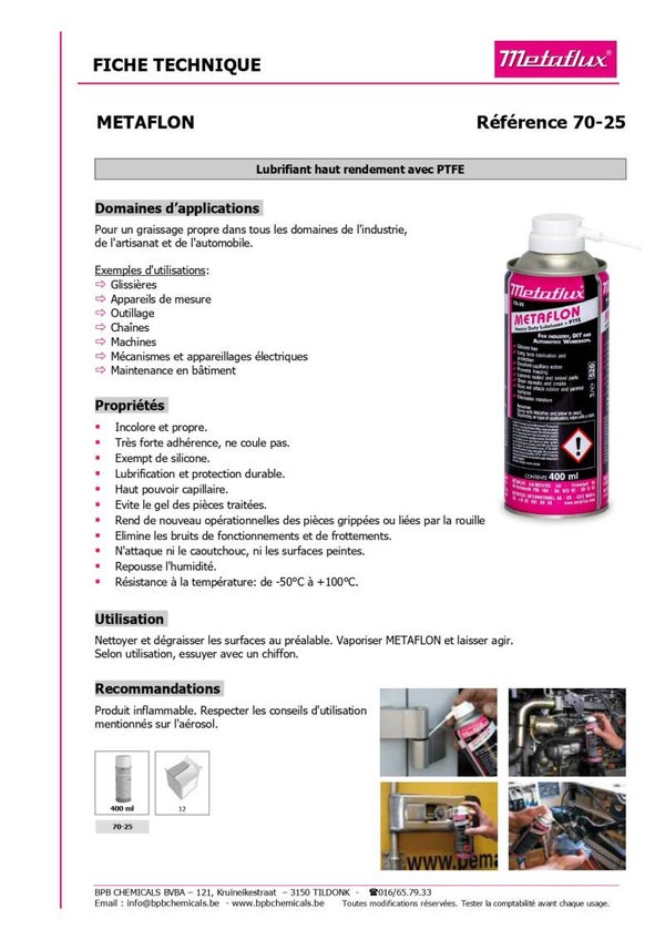 Spray METAFLUX 70-25 Metaflon 400 ml