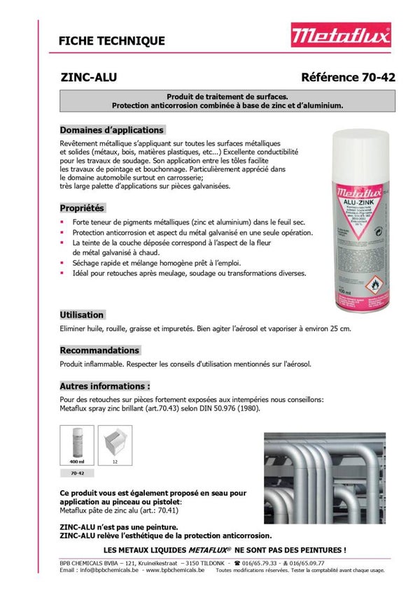 Spray de zinc METAFLUX 70-42 alu 400 ml