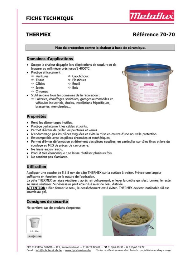 Pâte METAFLUX 70-70 Thermex 2,5 kg