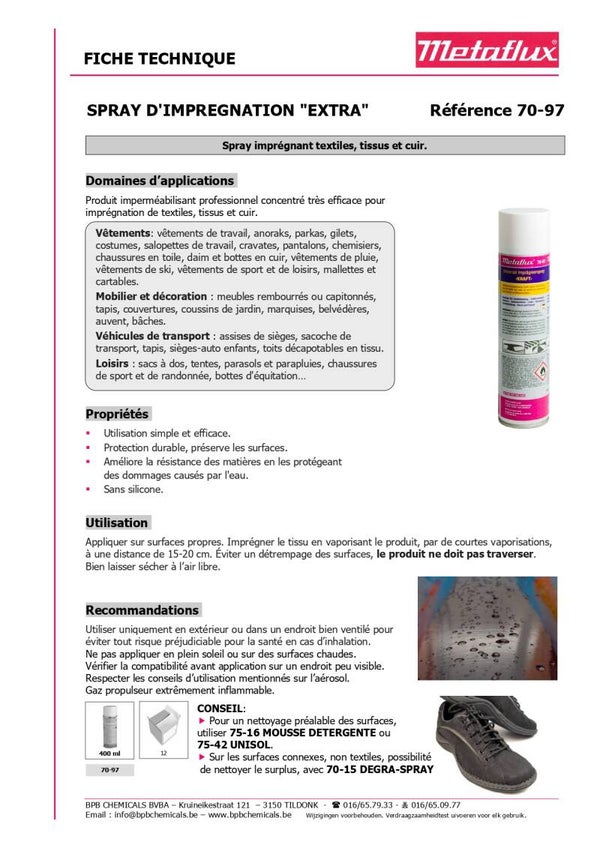 Spray imperméable METAFLUX 70-97 « extra » 400 ml