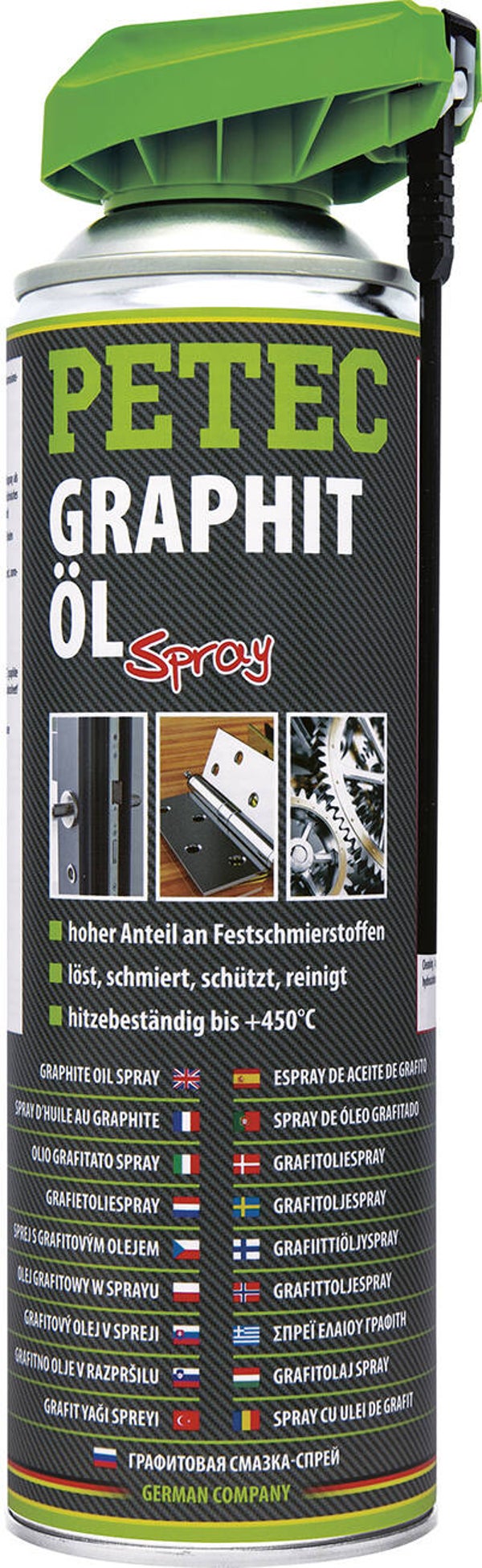 Huile de graphite en spray Petec 500 ml