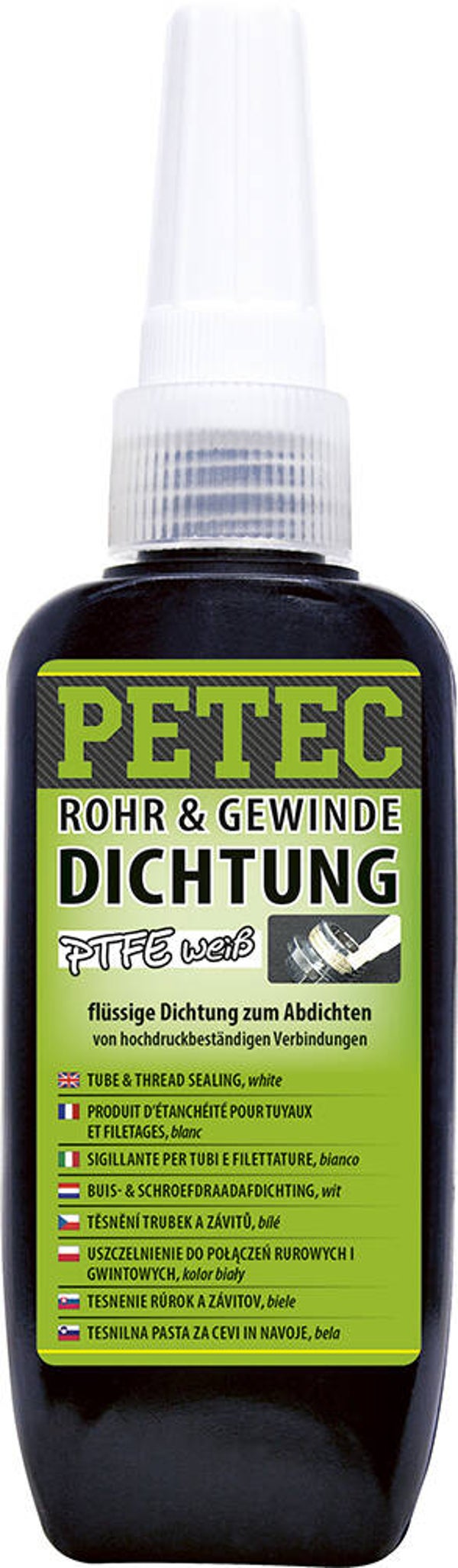 Joint fileté Petec haute pression résistant à la pression, en PTFE blanc, 50 ml