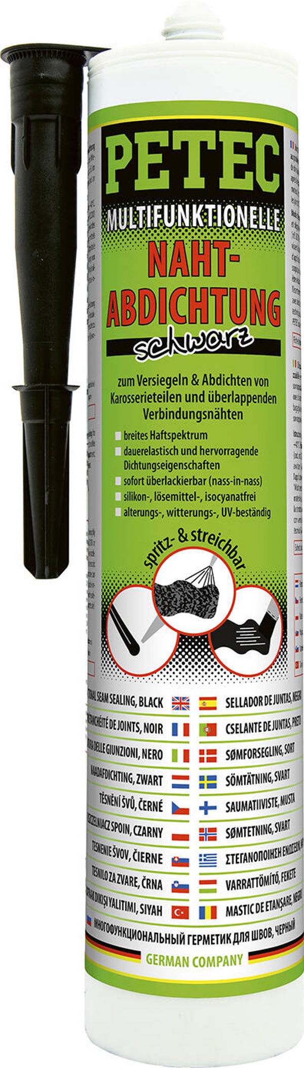 Mastic d'étanchéité multifonctionnel Petec noir 310 ml