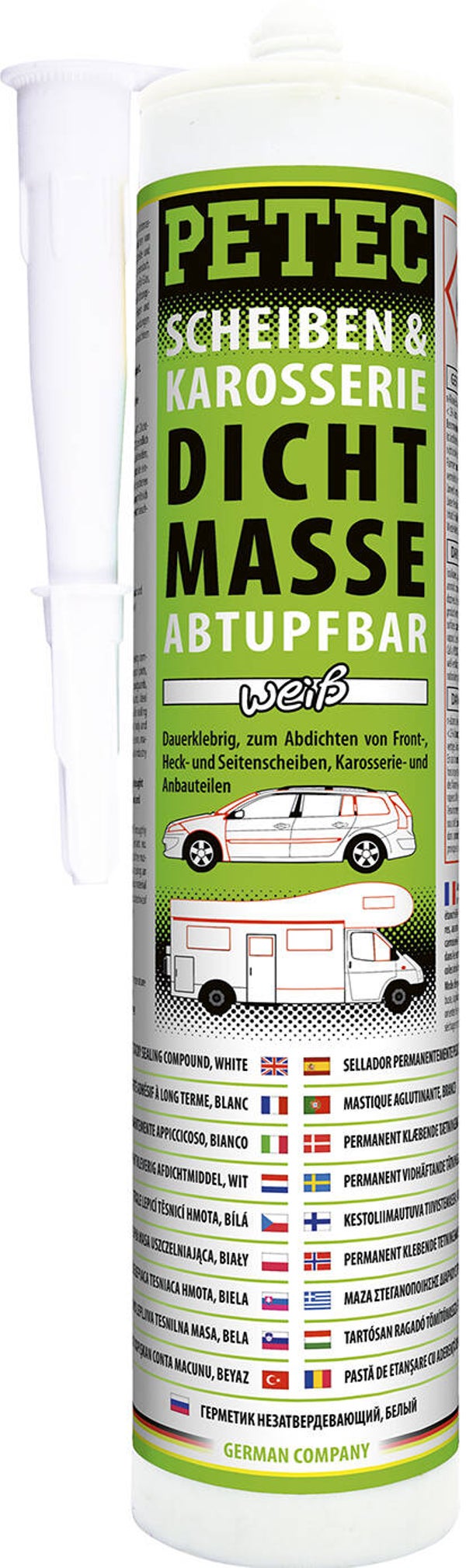 Mastic d'étanchéité pour fenêtres Petec blanc 310 ml