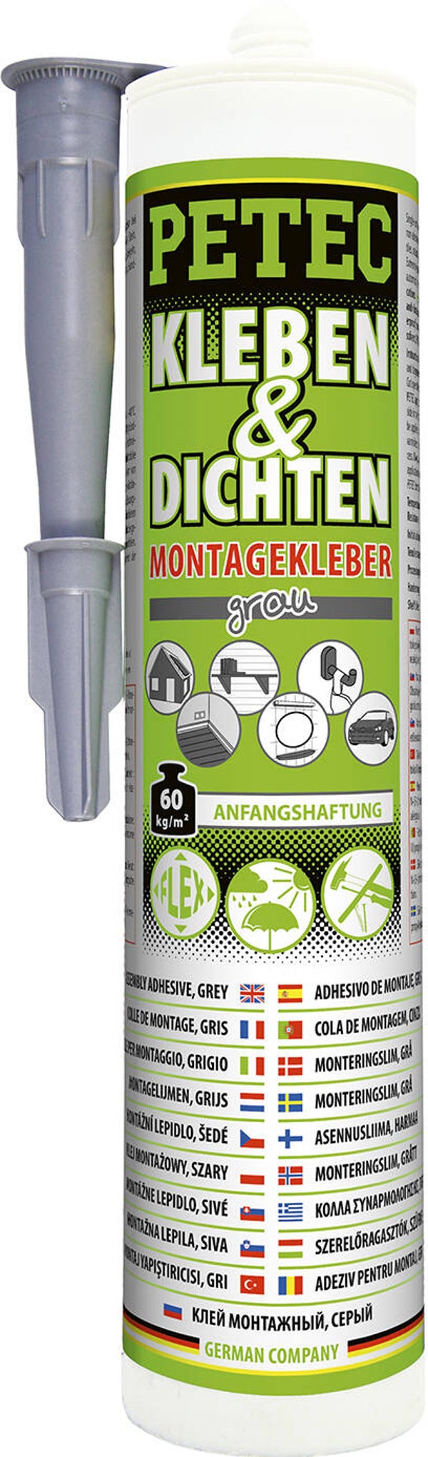 Mastic polymère gris Petec MS 290 ml