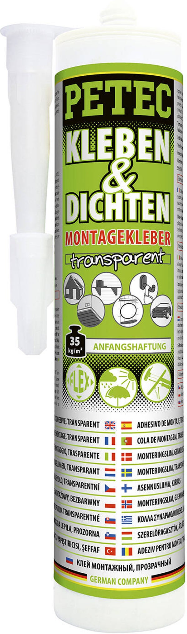 Mastic polymère transparent Petec MS 290 ml