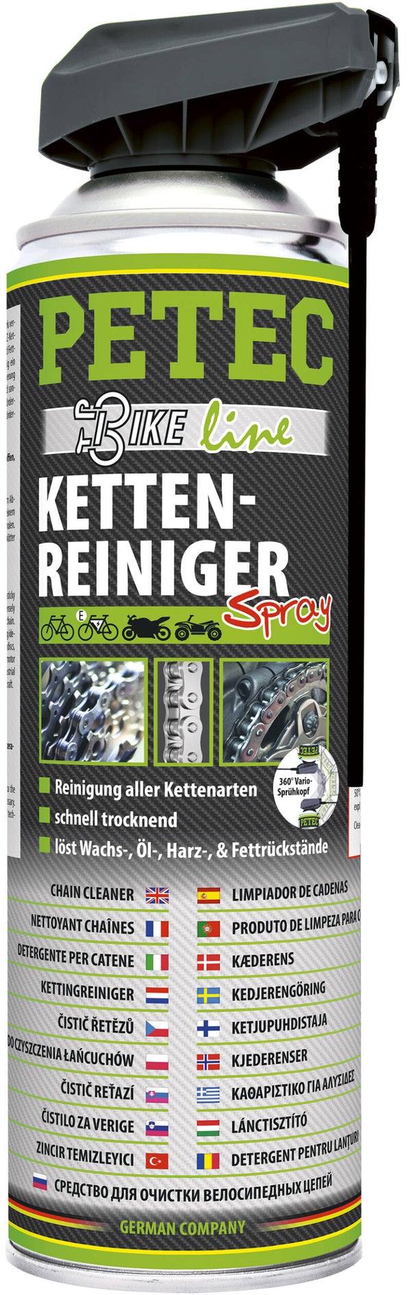 Nettoyant pour chaîne Petec en spray 500 ml
