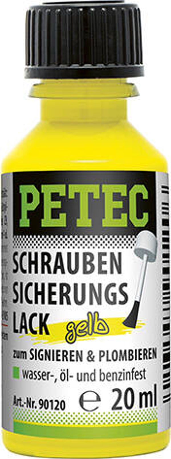 Peinture jaune Petec pour marquage des vis de verrouillage 20 ml