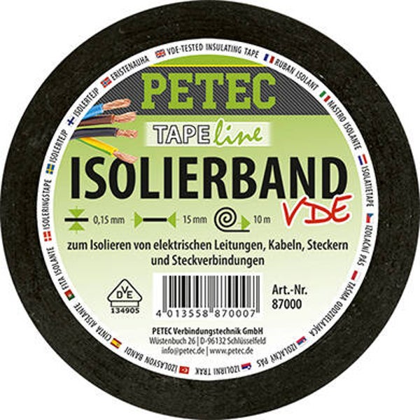 Rouleau de ruban isolant électrique Petec de 10 m