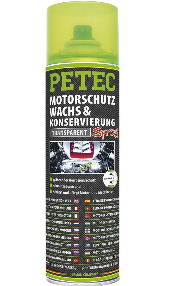 Spray de cire protectrice pour moteur Petec 500 ml