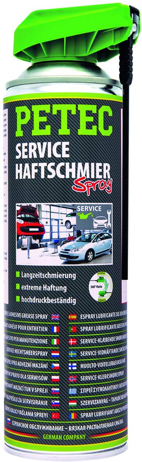 Spray lubrifiant à forte adhérence Petec 500 ml