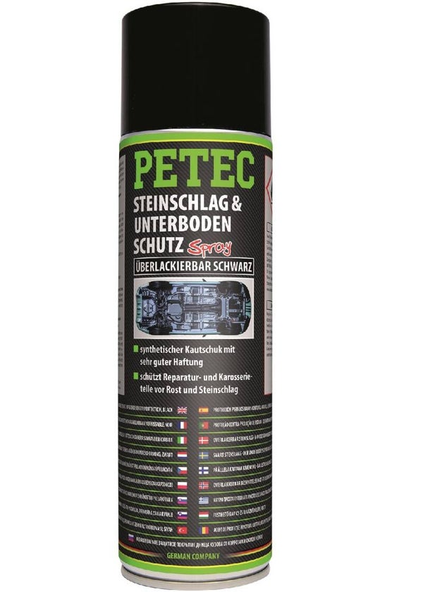 Spray noir Petec pour protection contre les projections de gravillons et le soubassement 500 ml