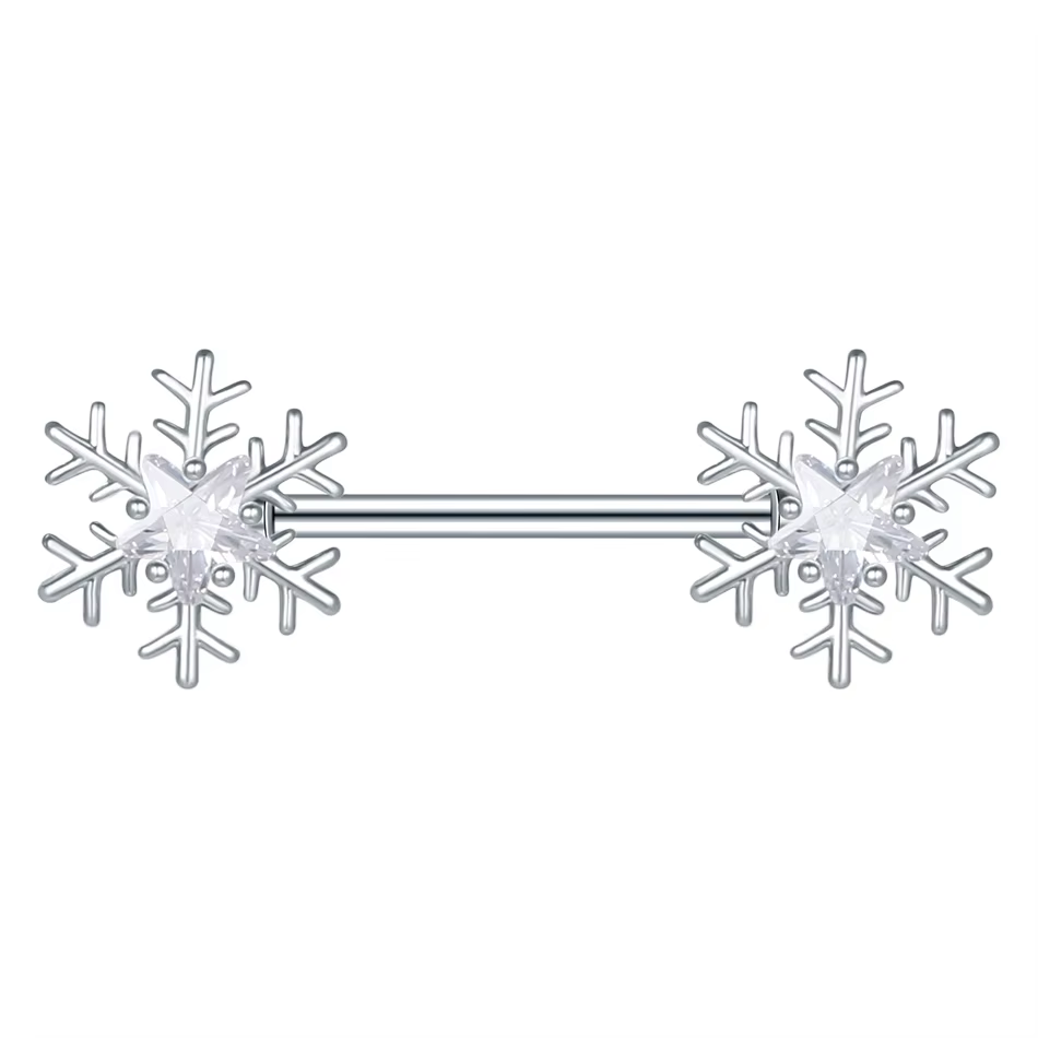Snowflake Nipple Rings