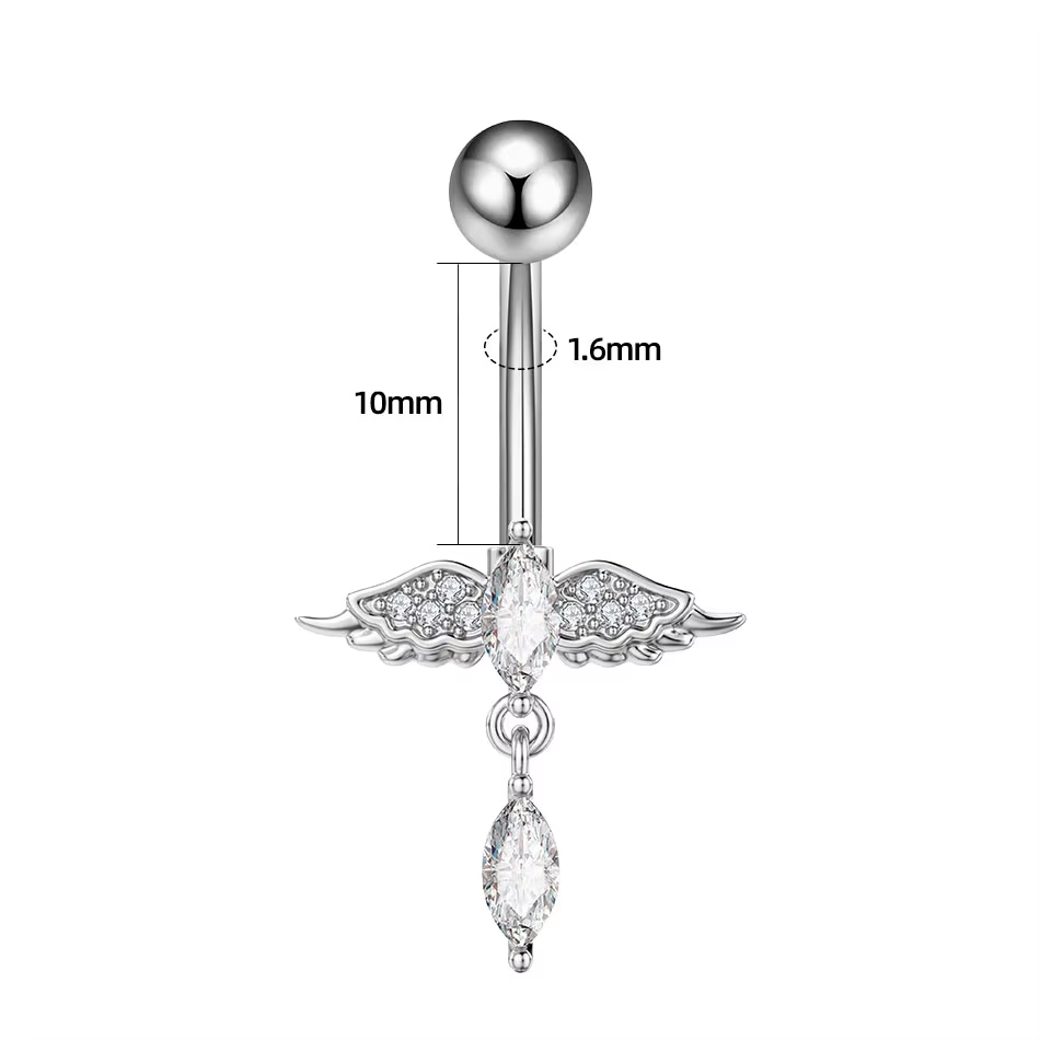 Crystal Bird Dangly Belly Ring