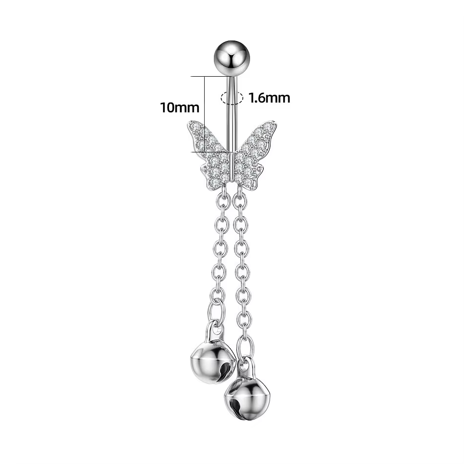 Butterfly Bells Dangly Belly Ring