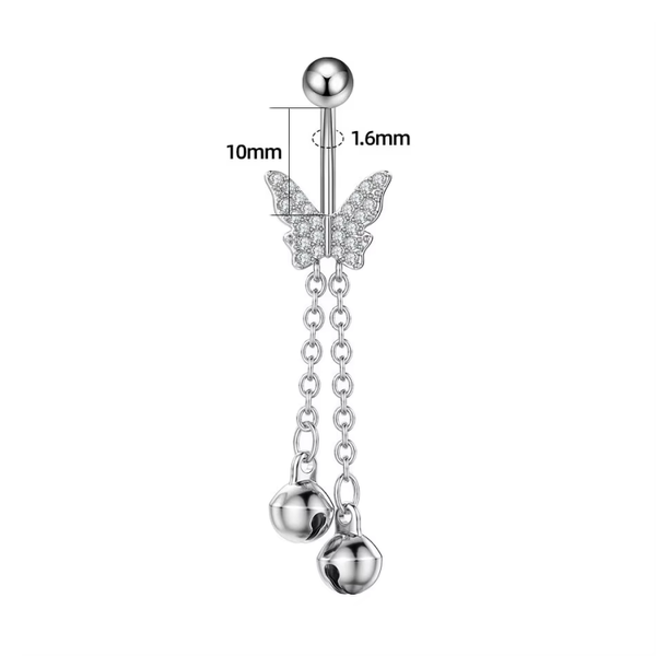 Butterfly Bells Dangly Belly Ring