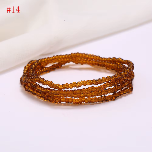 Layered Body Chain African Beads Brown & Black