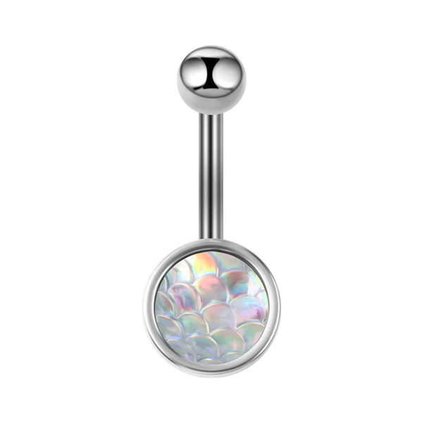 Simple Elegant Opal Stainless Steel Belly Ring