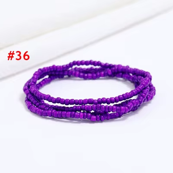 Layered Body Chain African Beads Purple