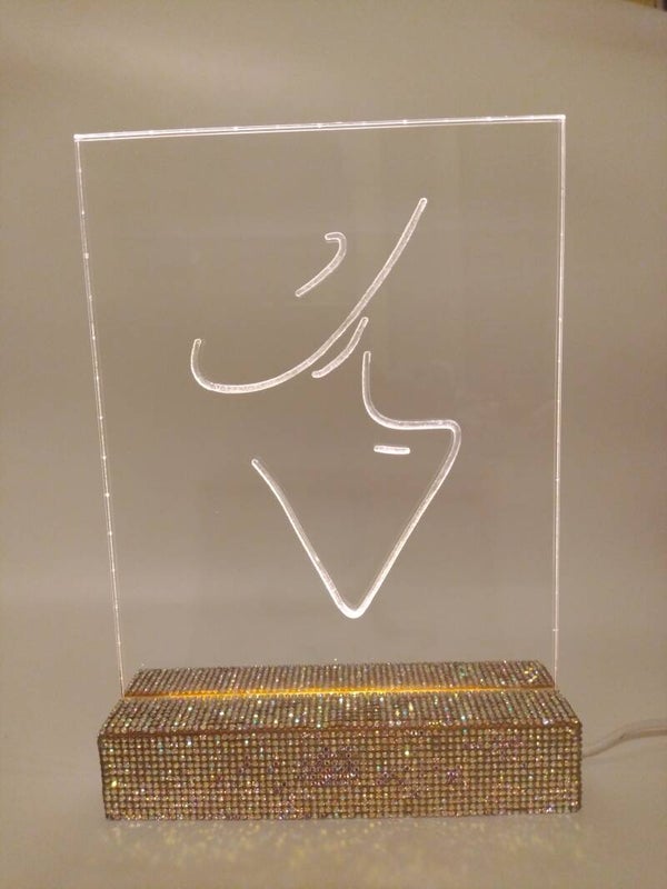 Dekoratives Leuchtschild 15*22 cm/ Dame/