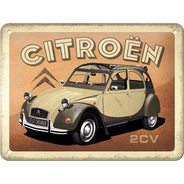 Tin Sign 15 x 20 cm Citroen - 2CV