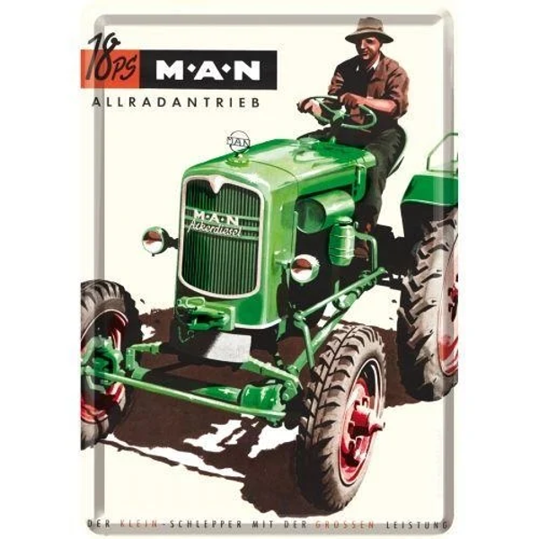 Postcard MAN Tractor groen