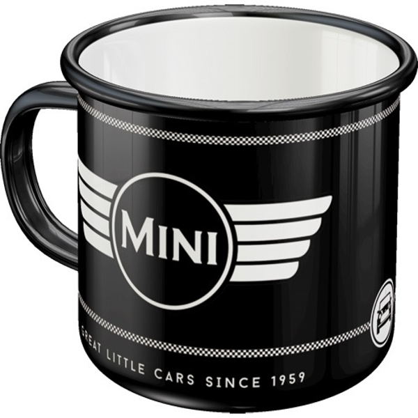 emaille mok Mini  Logo Black