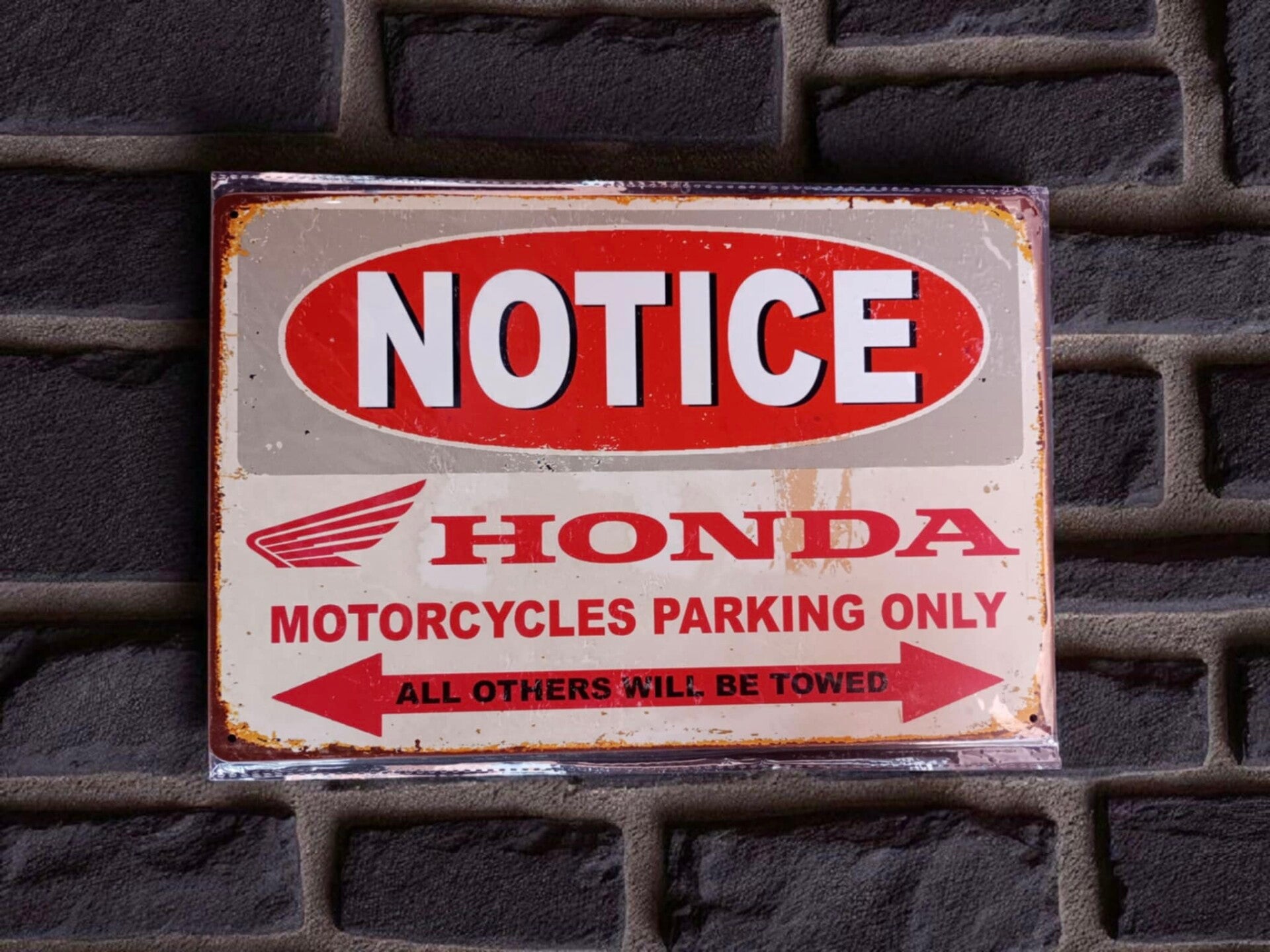 Metaal bord Honda motorcycle parking only