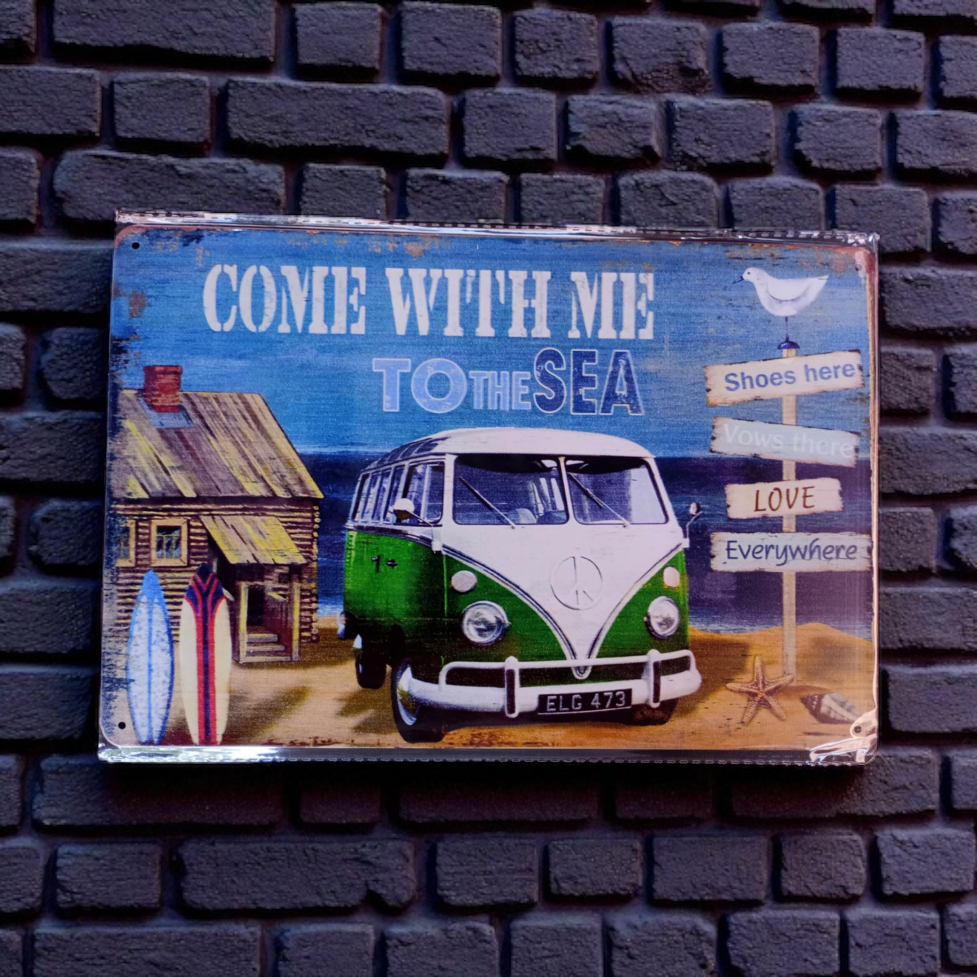 Metaalbord beached T1