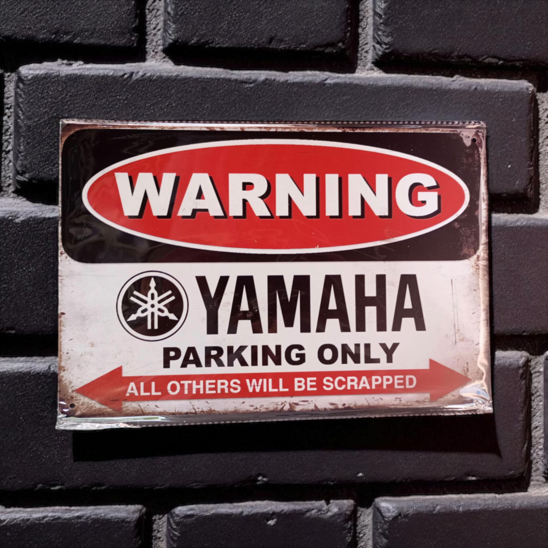 Metaal bord warning Yamaha