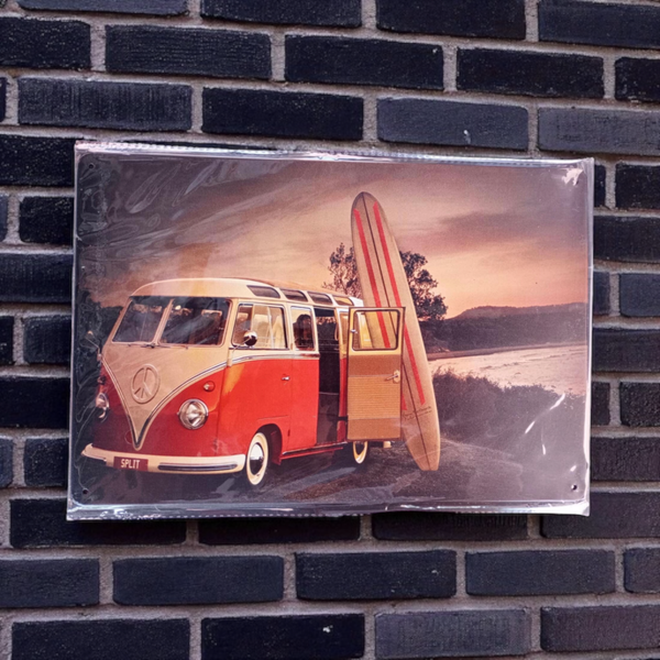 Metaal bord VW surfplank