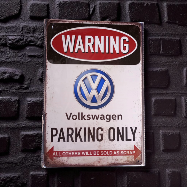 Metaalbord VW parking only