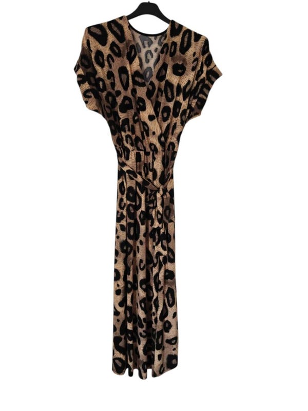lange  jurk met dieren print