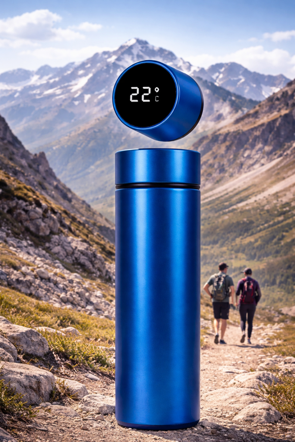 Soft Touch RVS Thermos Drinkfles Blue