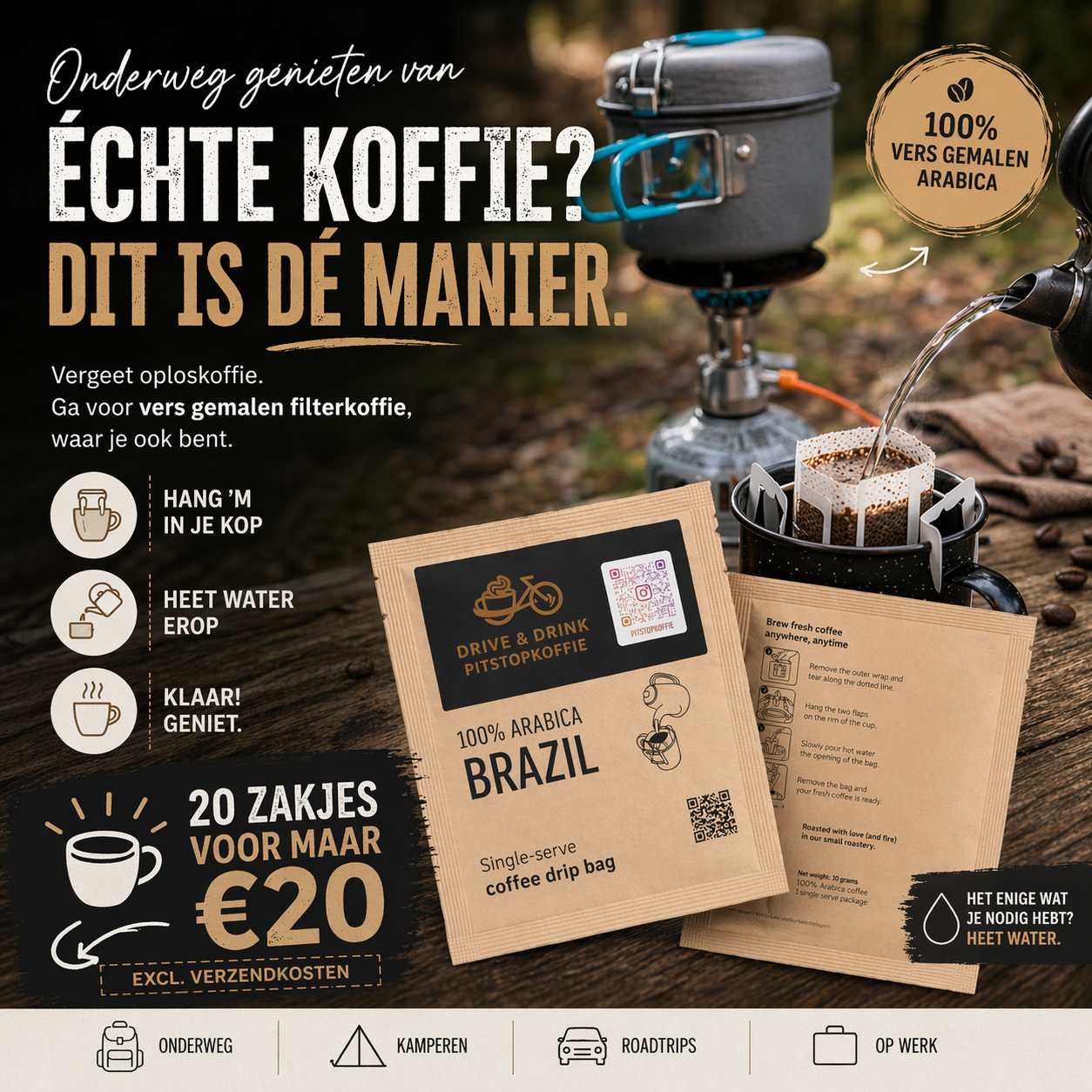 Aanbieding geldig t/m 31 mei, 20 zakjes voor een knalprijs