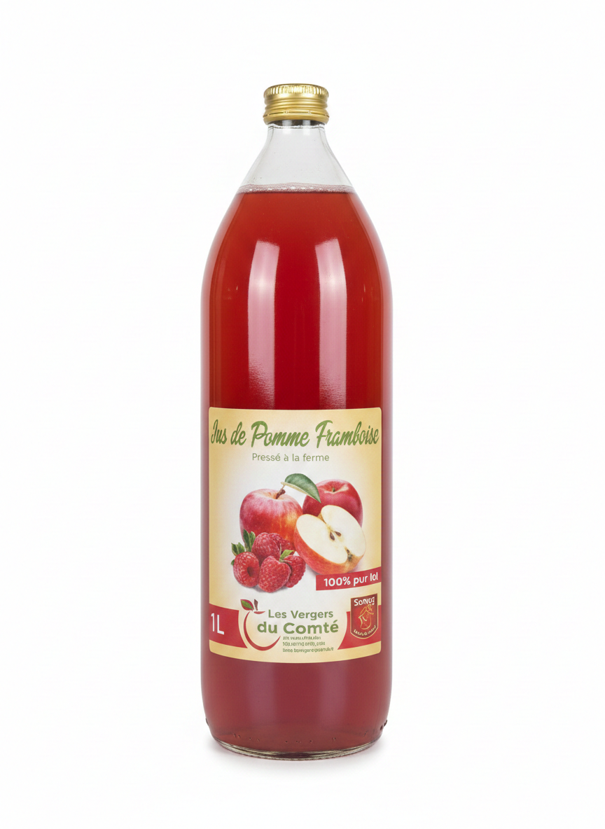 Jus de pomme de framboise