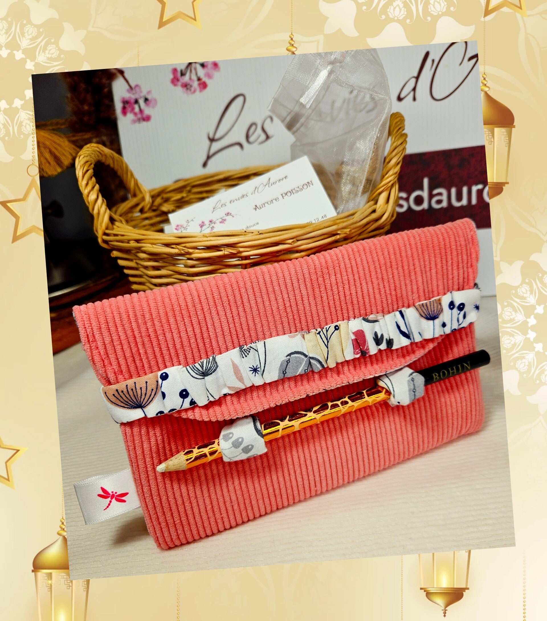 ✨ Pochette à lunettes velours côtelé rose✨