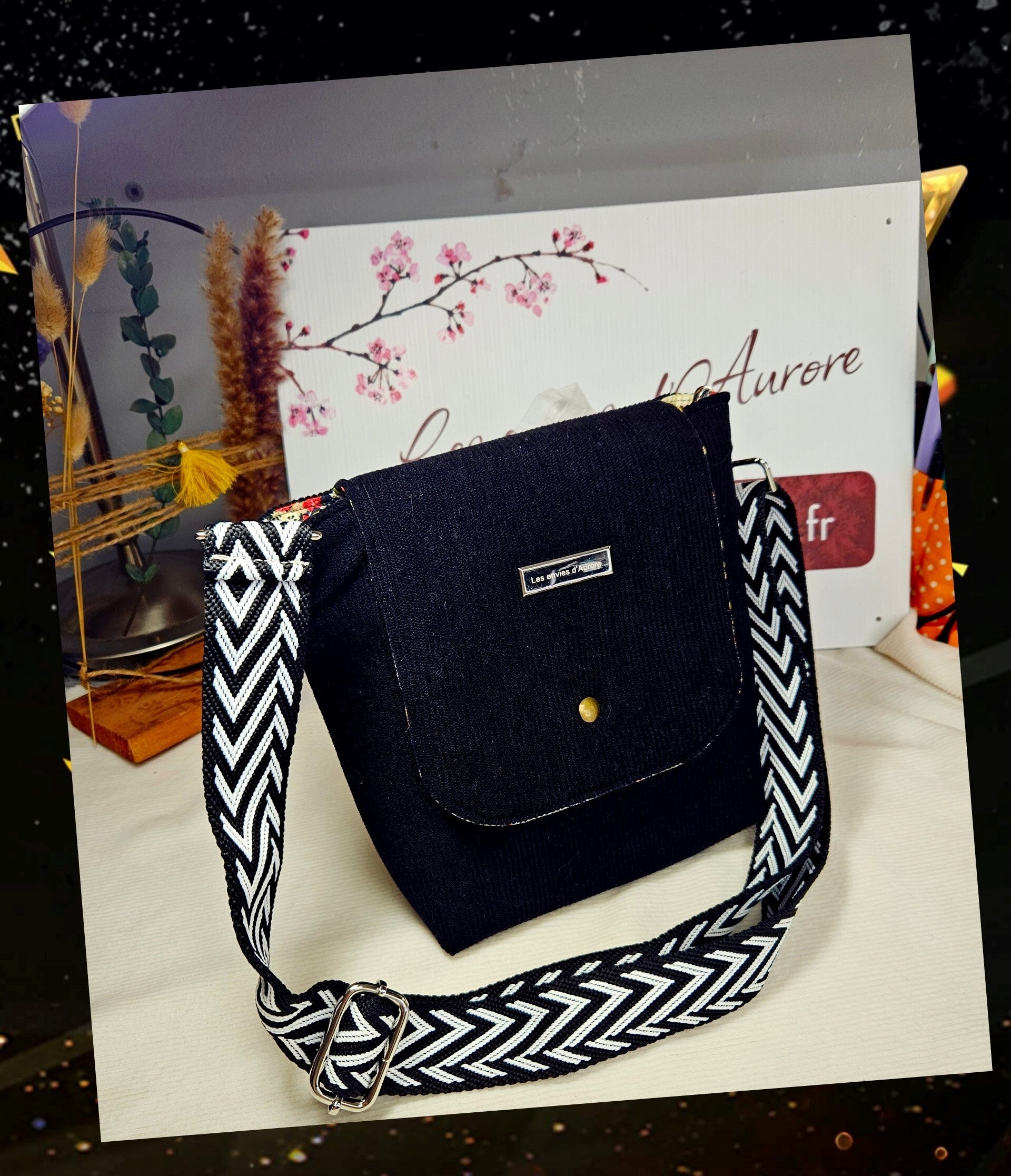 👜 Sac bandoulière velours Noir & élégant 🌿