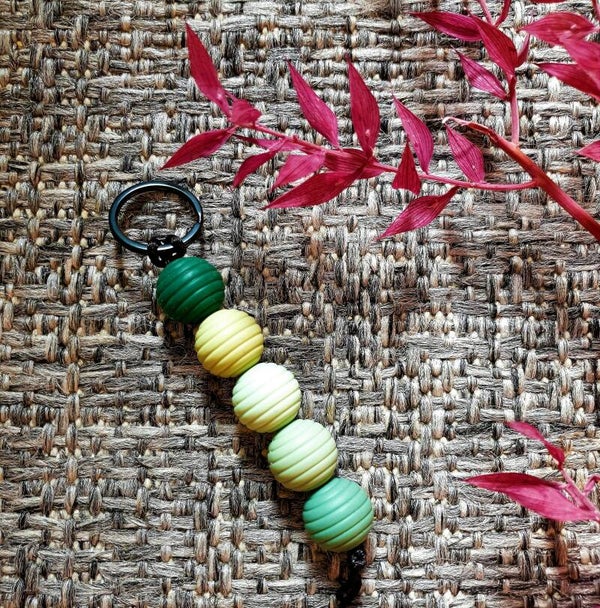 Sleutelhanger groen ribbel