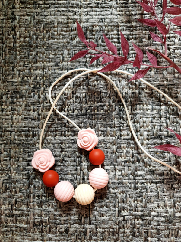 Bijtketting roze rozen