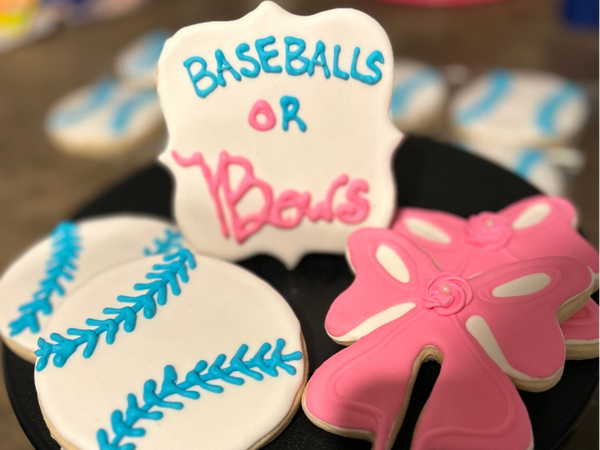 Gender Reveal Iced Sugar Cookies
