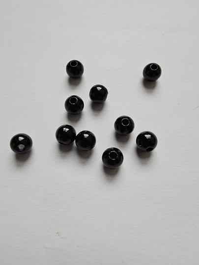 Parelkraal rond - 6mm zwart