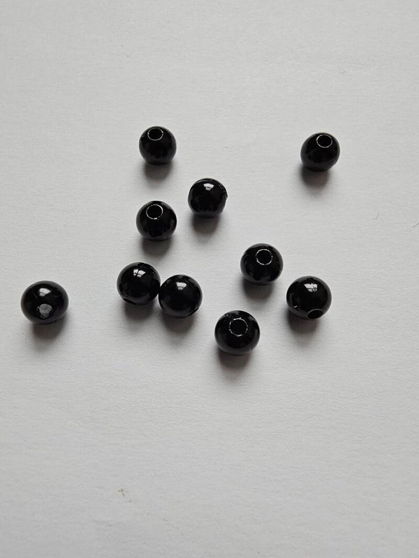 Parelkraal rond - 6mm zwart