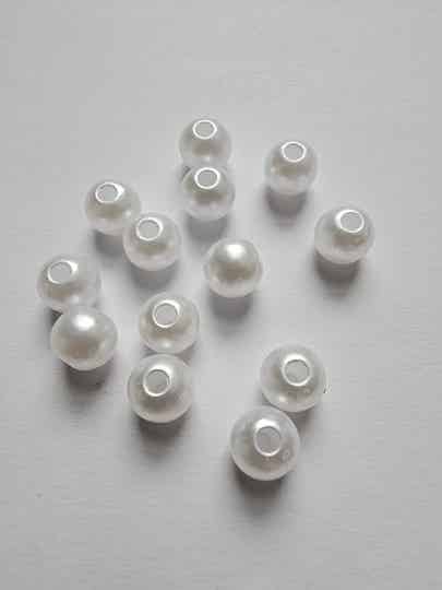 Parelkralen rond - 8mm wit