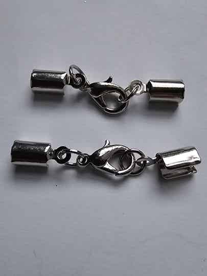 Veterklemmen met slotje -  3.8x0.8cm zilver