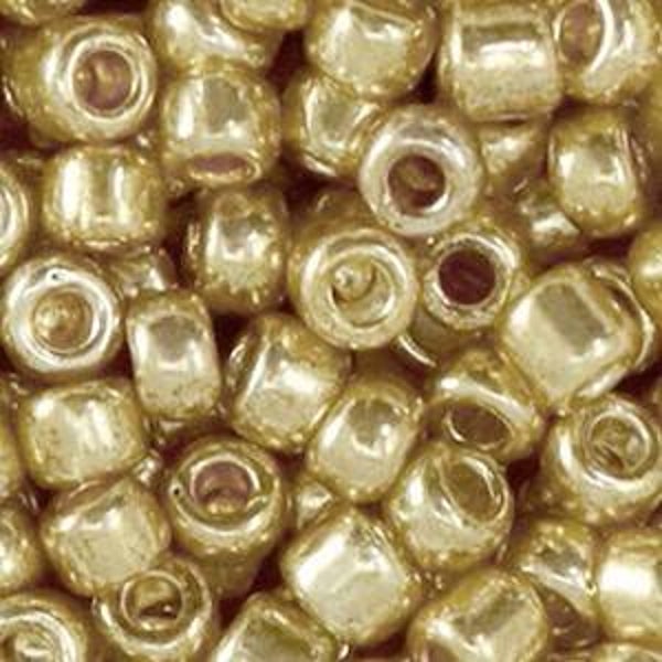Rocailles metallic shine gold champagne 4mm