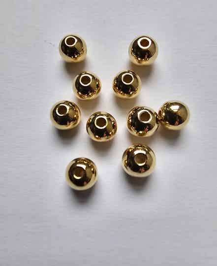 Kralen rond goud - 4mm